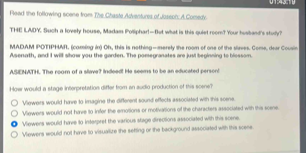 read the following scene from the chaate adventures of joseph: a comedy…