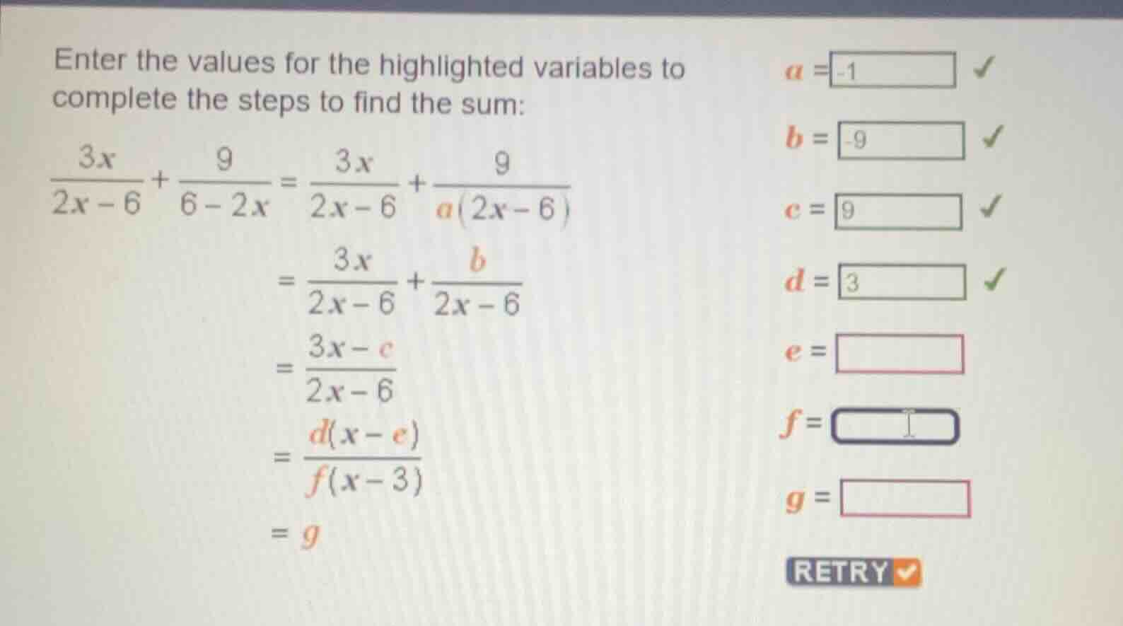 enter the values for the highlighted variables to complete the steps to…