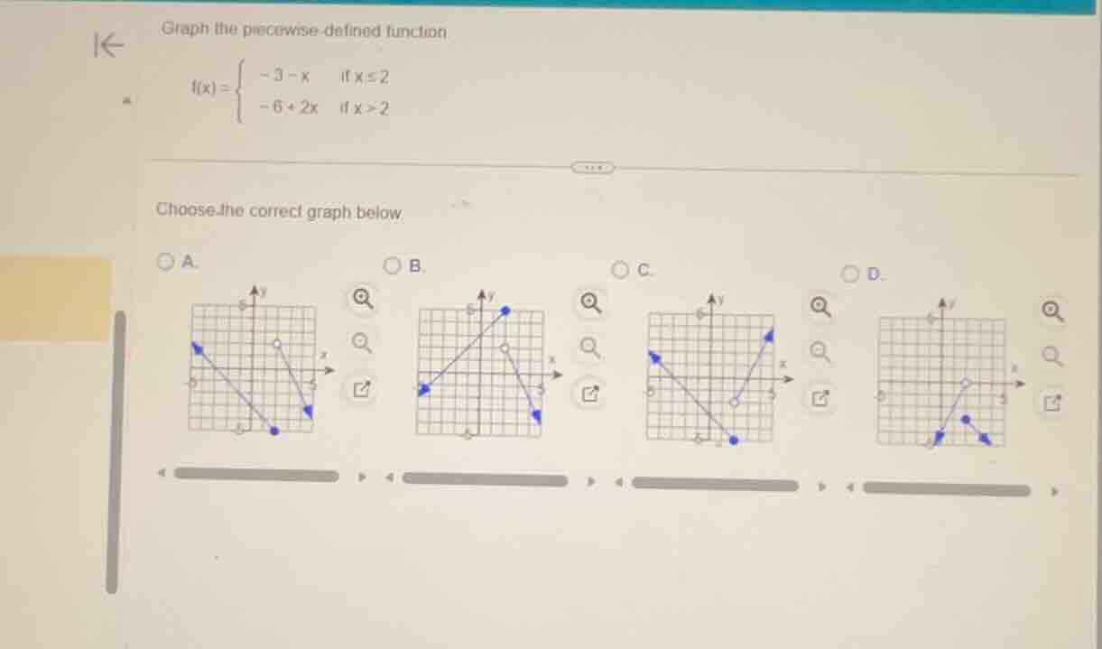 graph the piecewise - defined function $f(x)=\begin{cases}-3 - x&\\text…