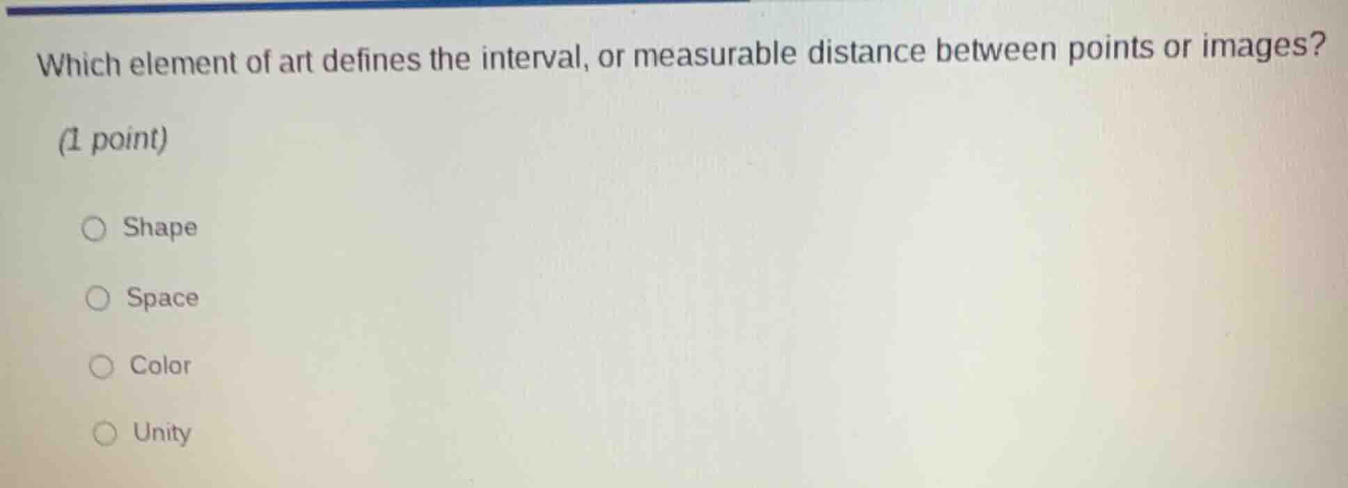 which element of art defines the interval, or measurable distance betwe…