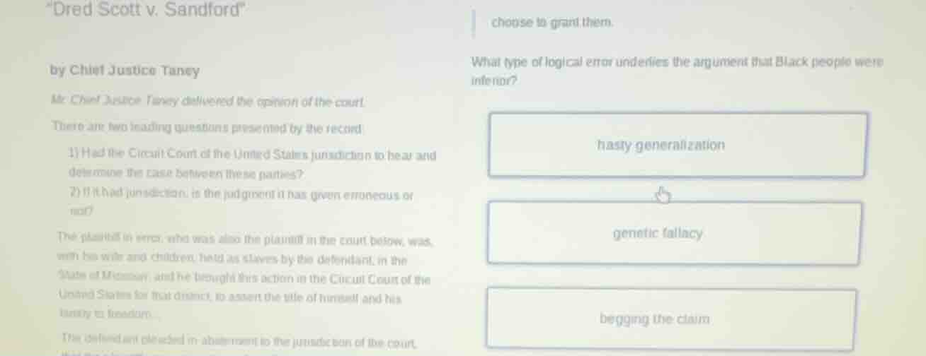 “dred scott v. sandford” by chief justice taney mr. chief justice taney…