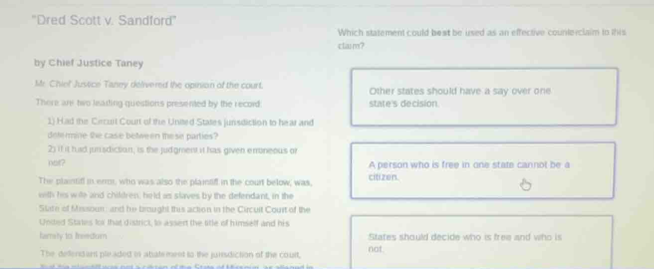 \dred scott v. sandford\ by chief justice taney mr. chief justice taney…