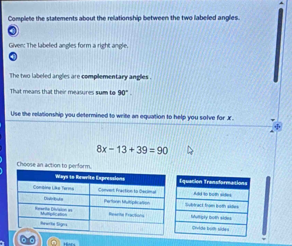 complete the statements about the relationship between the two labeled …