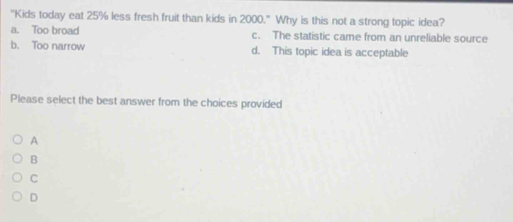 \kids today eat 25% less fresh fruit than kids in 2000.\ why is this no…