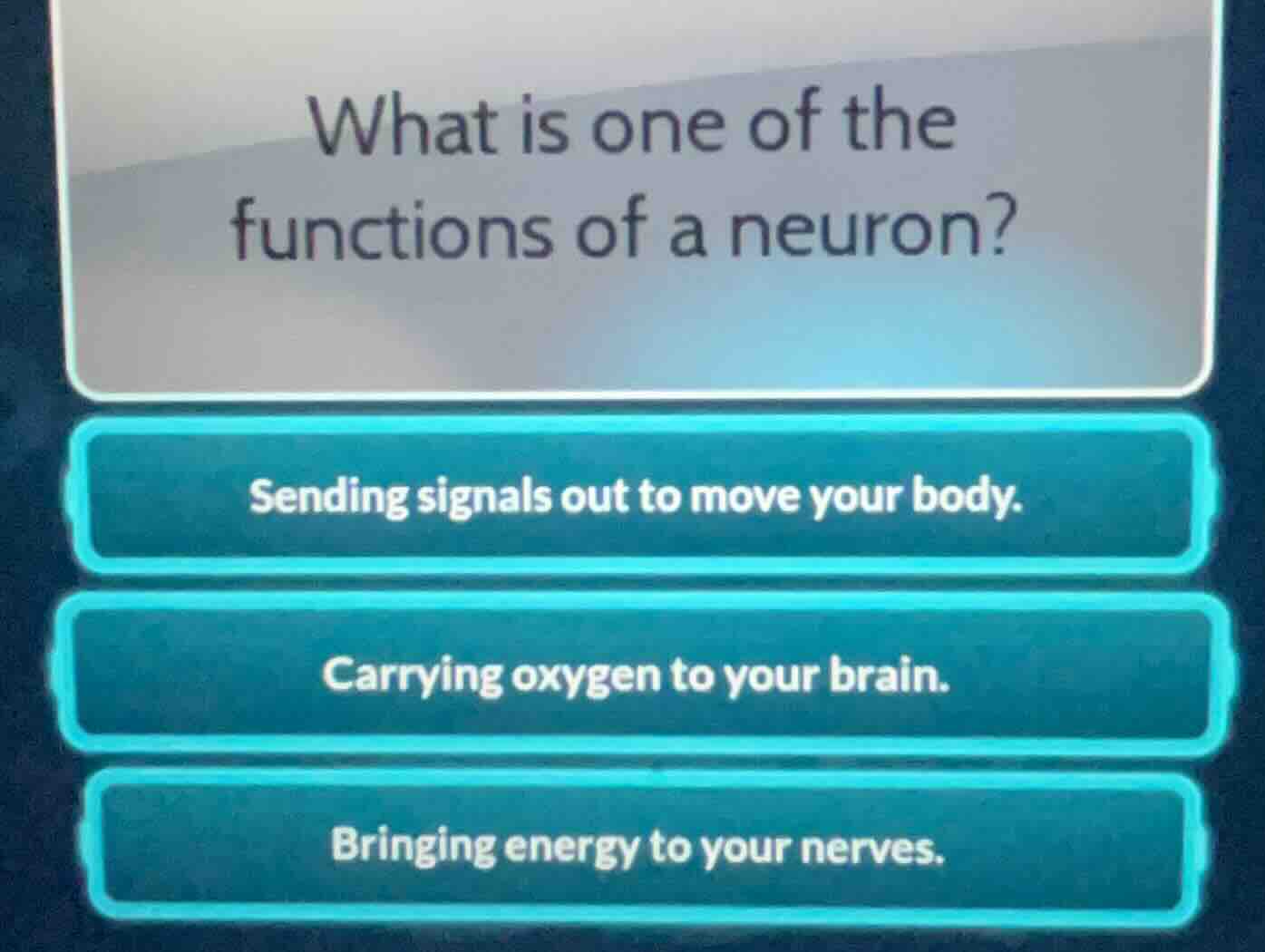 what is one of the functions of a neuron? sending signals out to move y…