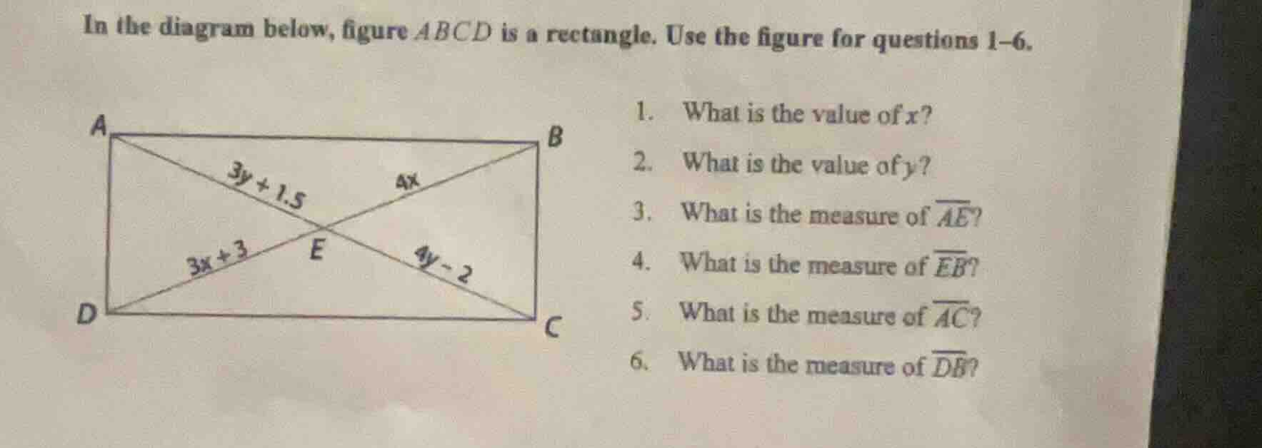 in the diagram below, figure abcd is a rectangle. use the figure for qu…