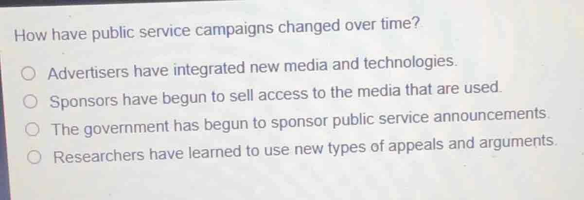 how have public service campaigns changed over time? advertisers have i…