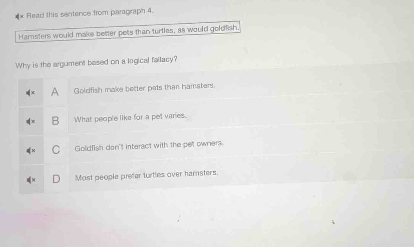 read this sentence from paragraph 4. hamsters would make better pets th…