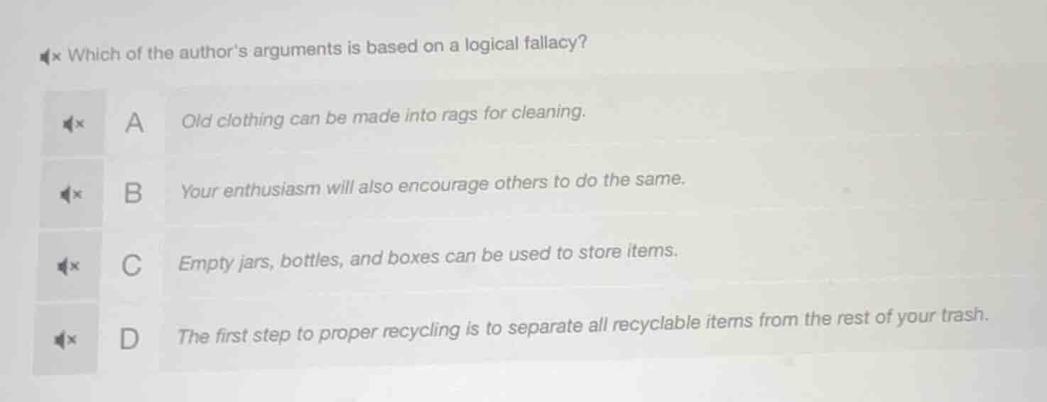which of the authors arguments is based on a logical fallacy? a old clo…