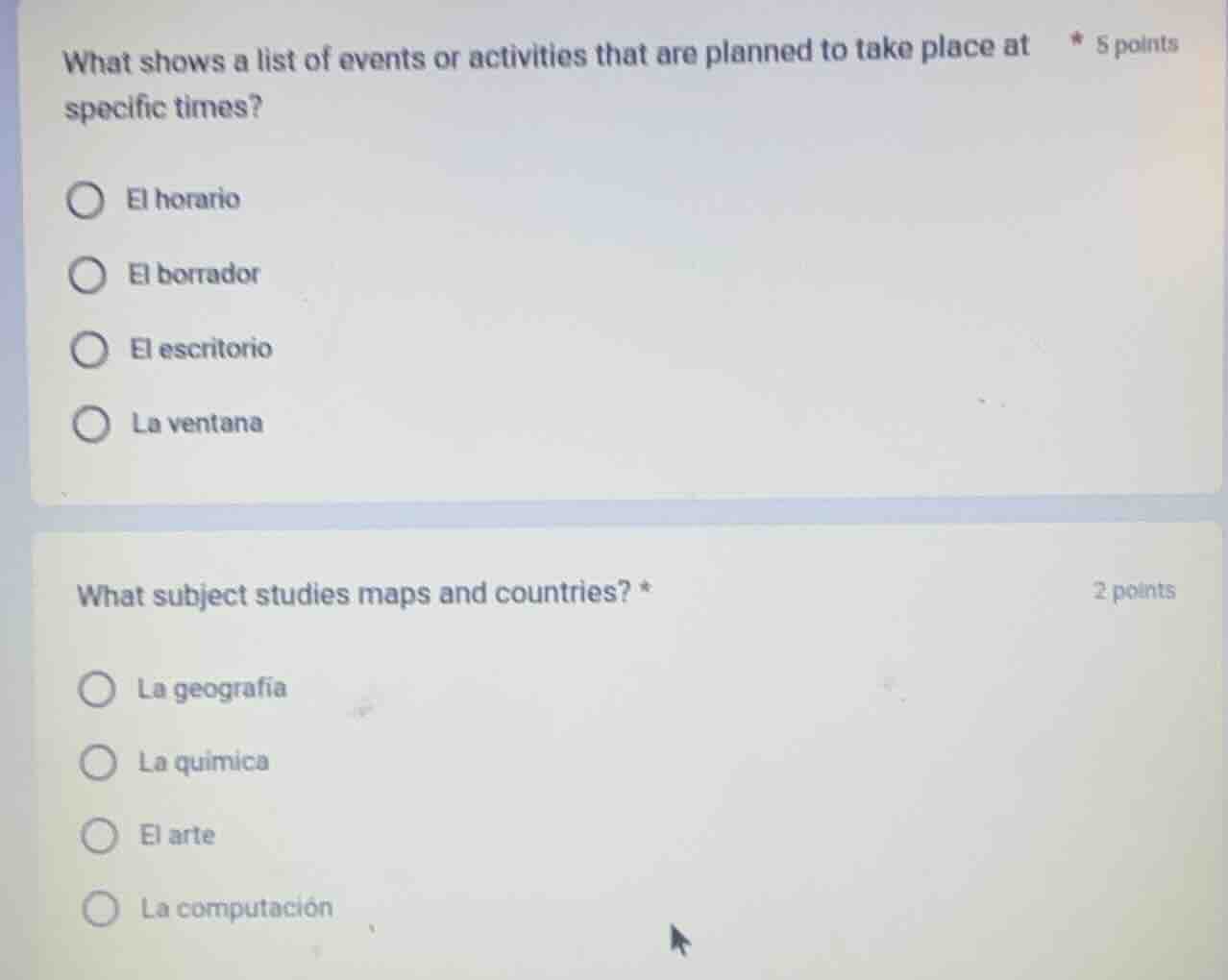 what shows a list of events or activities that are planned to take plac…