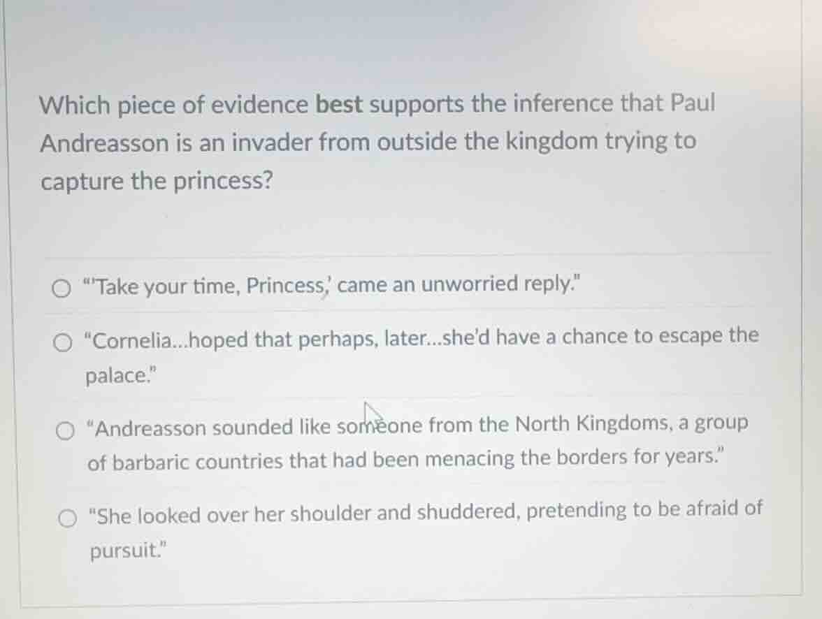 which piece of evidence best supports the inference that paul andreasso…