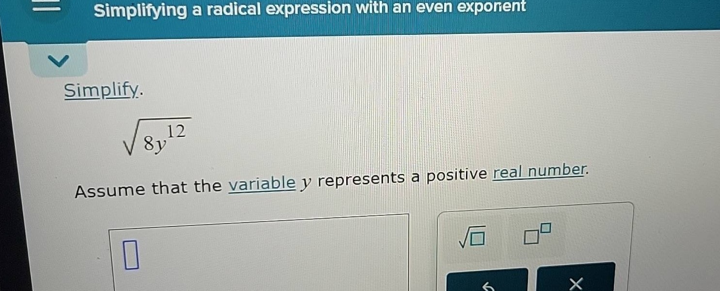 simplifying a radical expression with an even exponent simplify. \\(\\s…