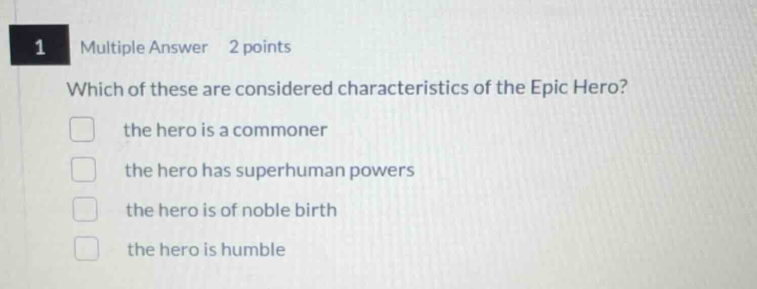 1 multiple answer 2 points which of these are considered characteristic…
