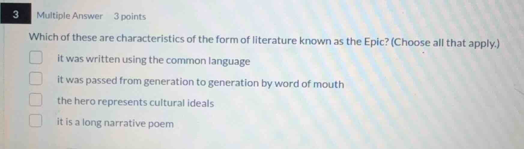 3 multiple answer 3 points which of these are characteristics of the fo…