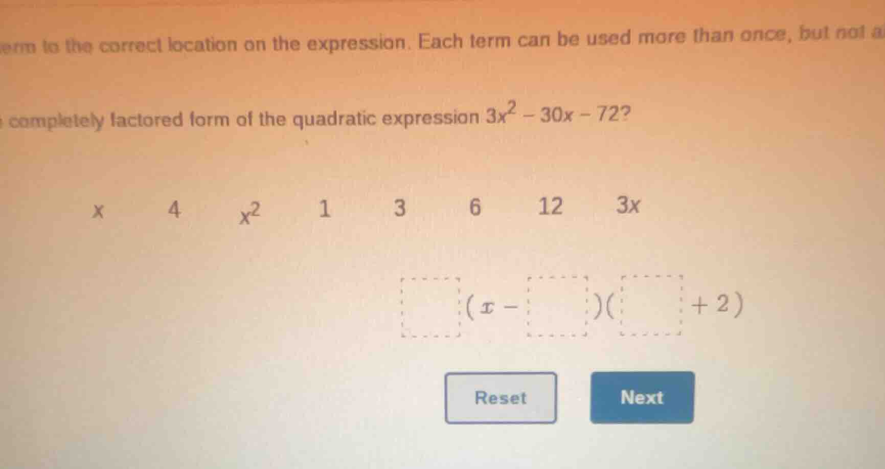 term to the correct location on the expression. each term can be used m…