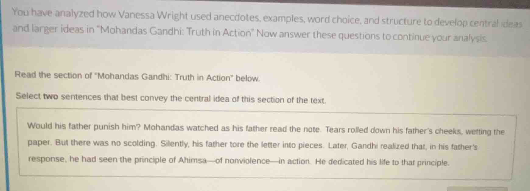 you have analyzed how vanessa wright used anecdotes, examples, word cho…