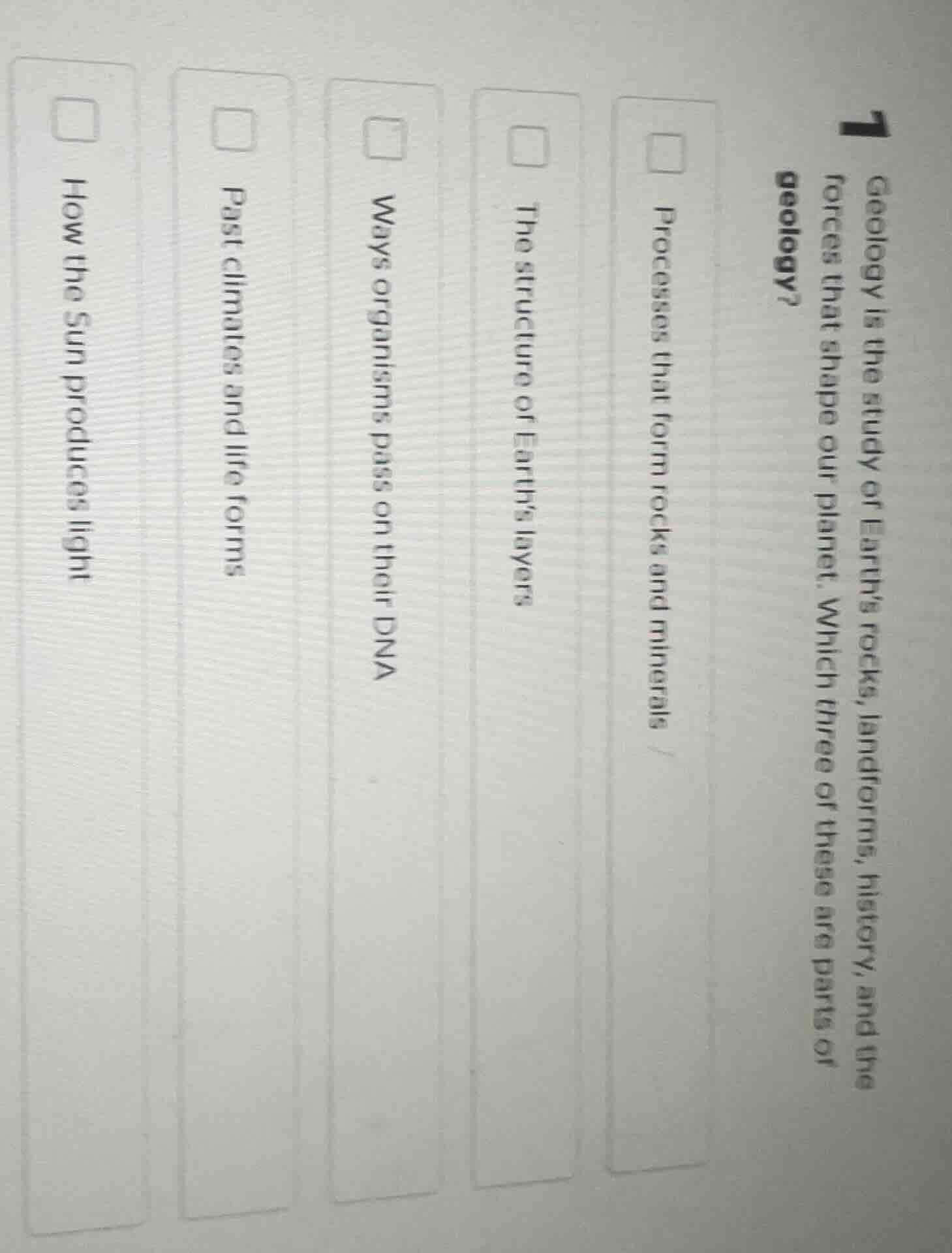 1 geology is the study of earth’s rocks, landforms, history, and the fo…