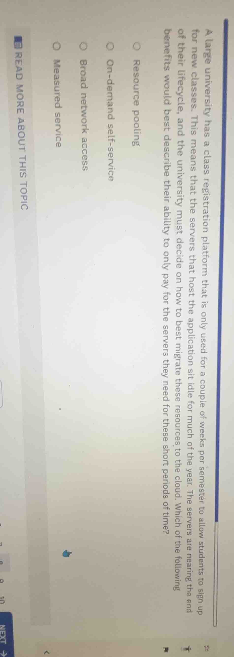 a large university has a class registration platform that is only used …