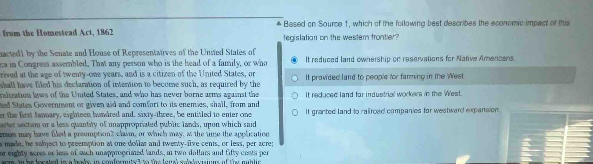 from the homestead act, 1862 acted1 by the senate and house of represen…