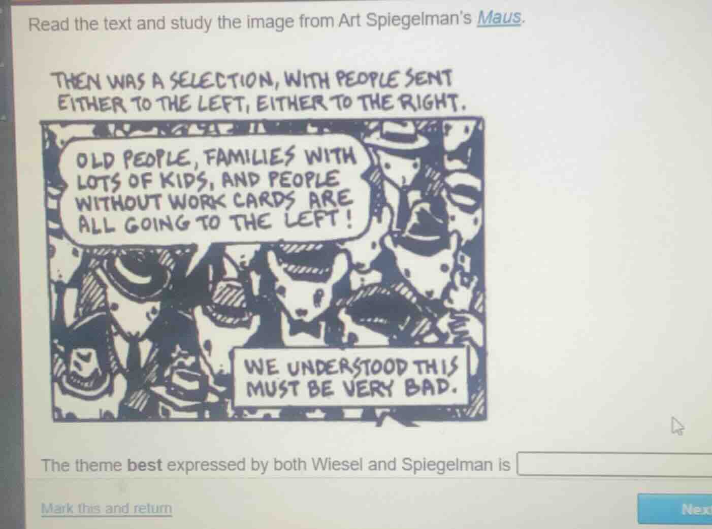 read the text and study the image from art spiegelmans maus. then was a…