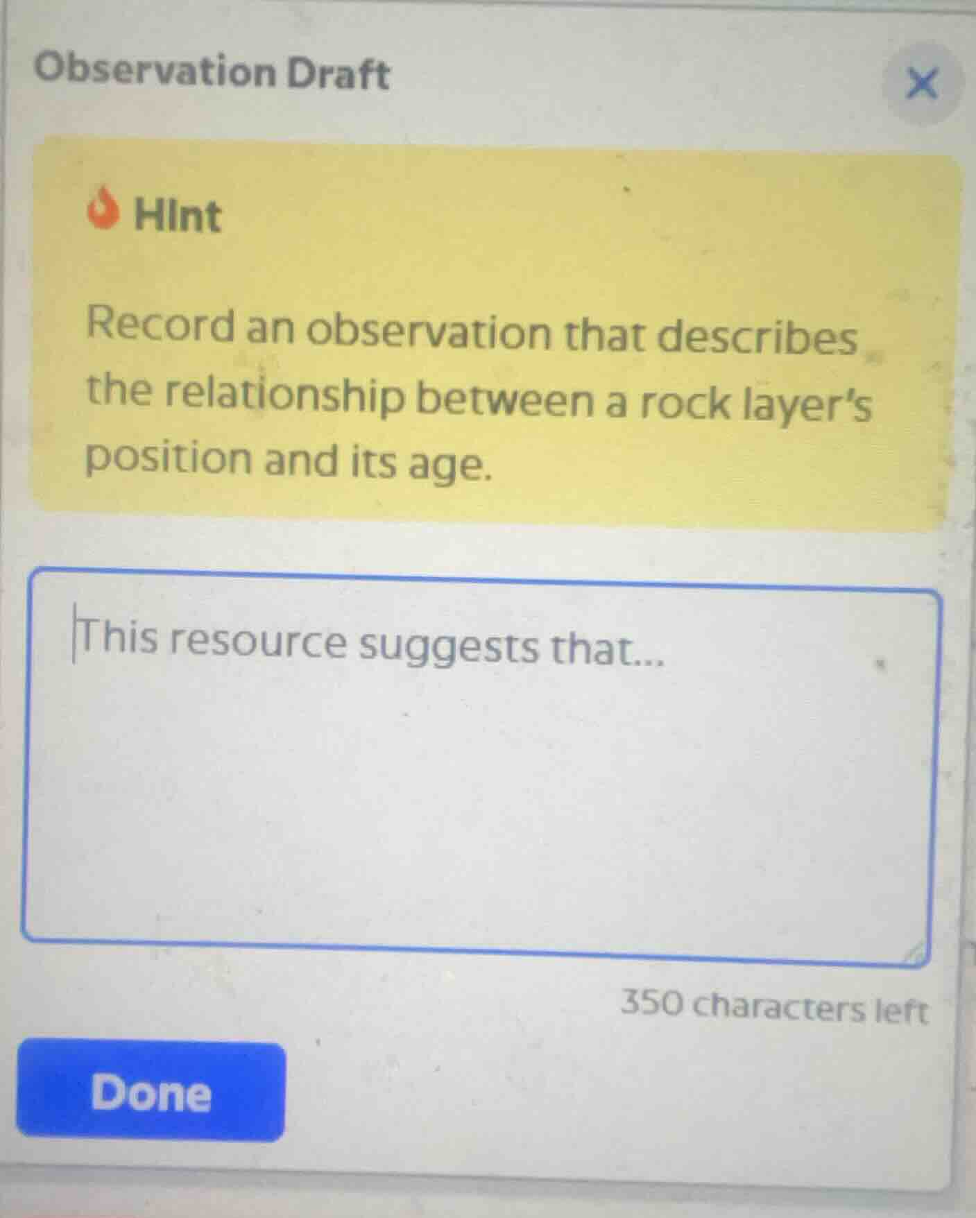 observation draft hint record an observation that describes the relatio…