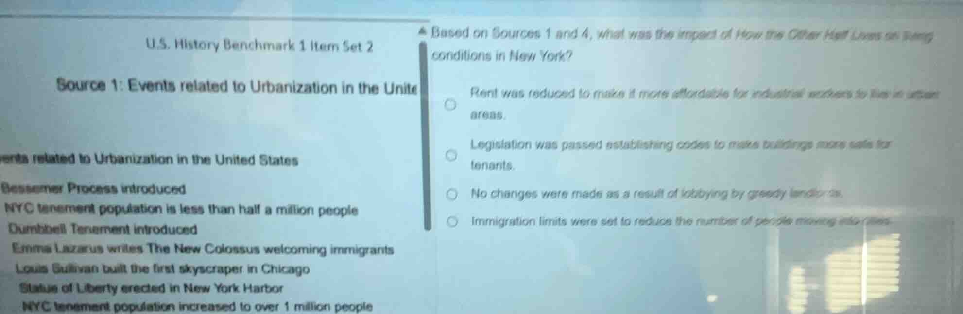u.s. history benchmark 1 item set 2 source 1: events related to urbaniz…
