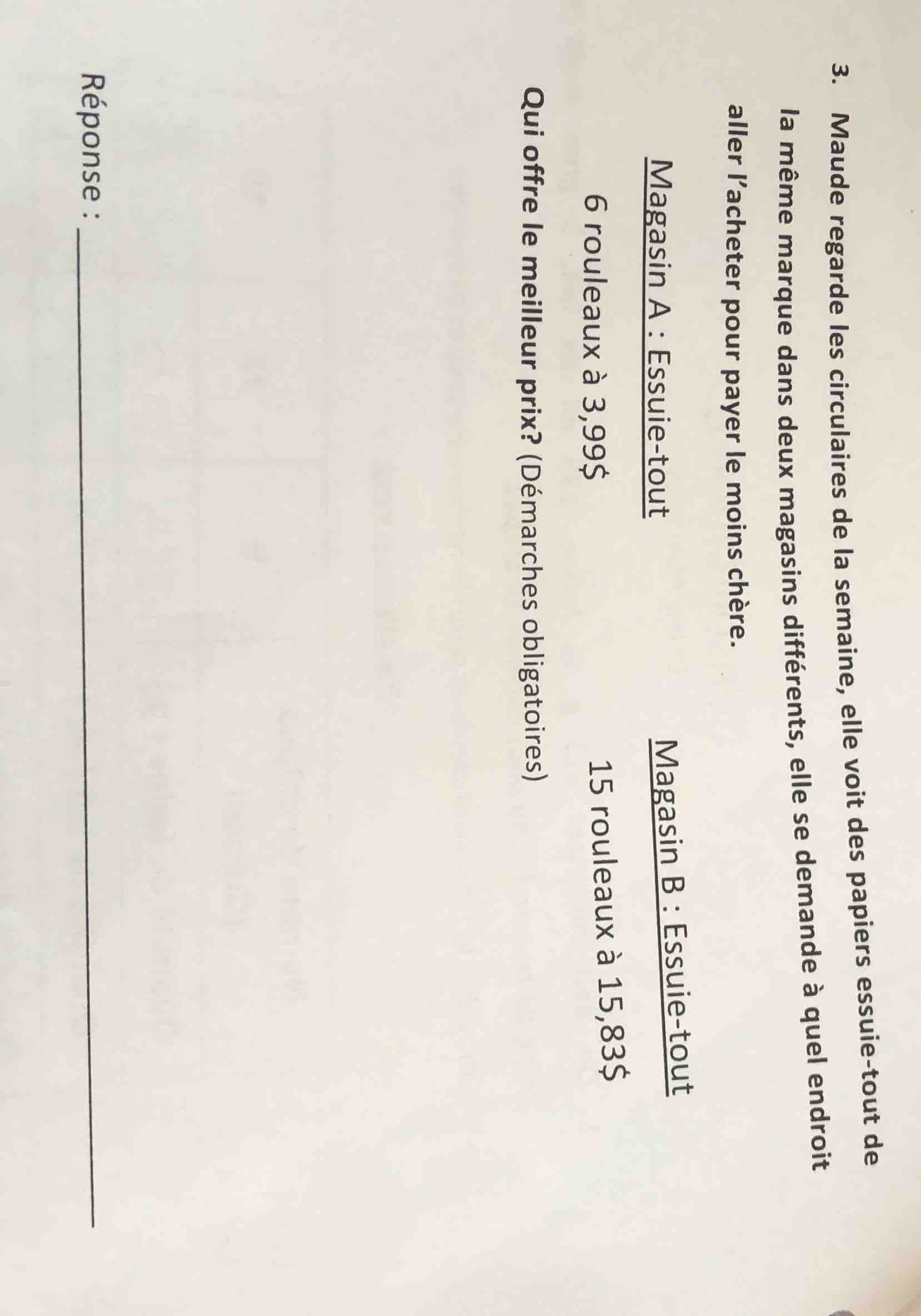 3. maude regarde les circulaires de la semaine, elle voit des papiers e…
