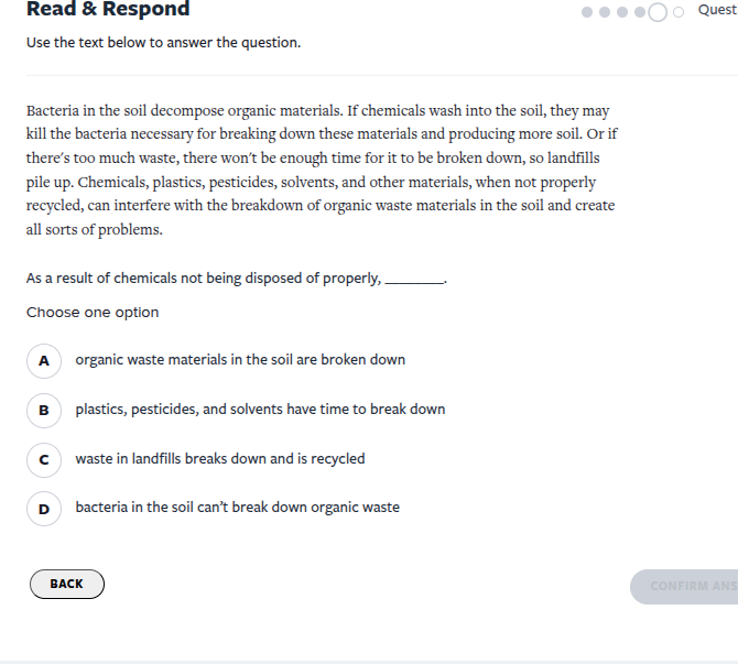 read & respond use the text below to answer the question. bacteria in t…