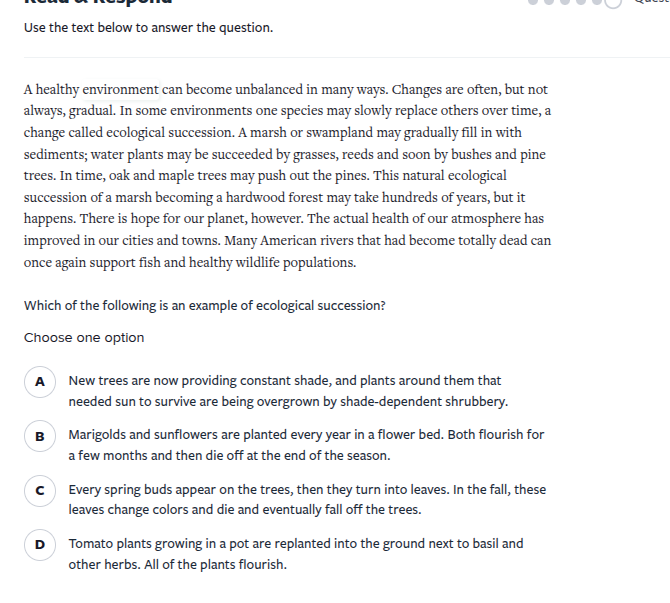 use the text below to answer the question. a healthy environment can be…