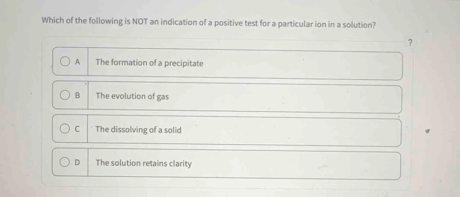 which of the following is not an indication of a positive test for a pa…