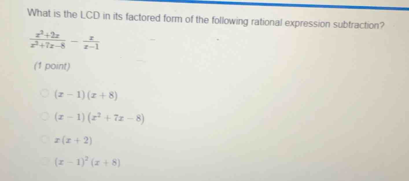 what is the lcd in its factored form of the following rational expressi…