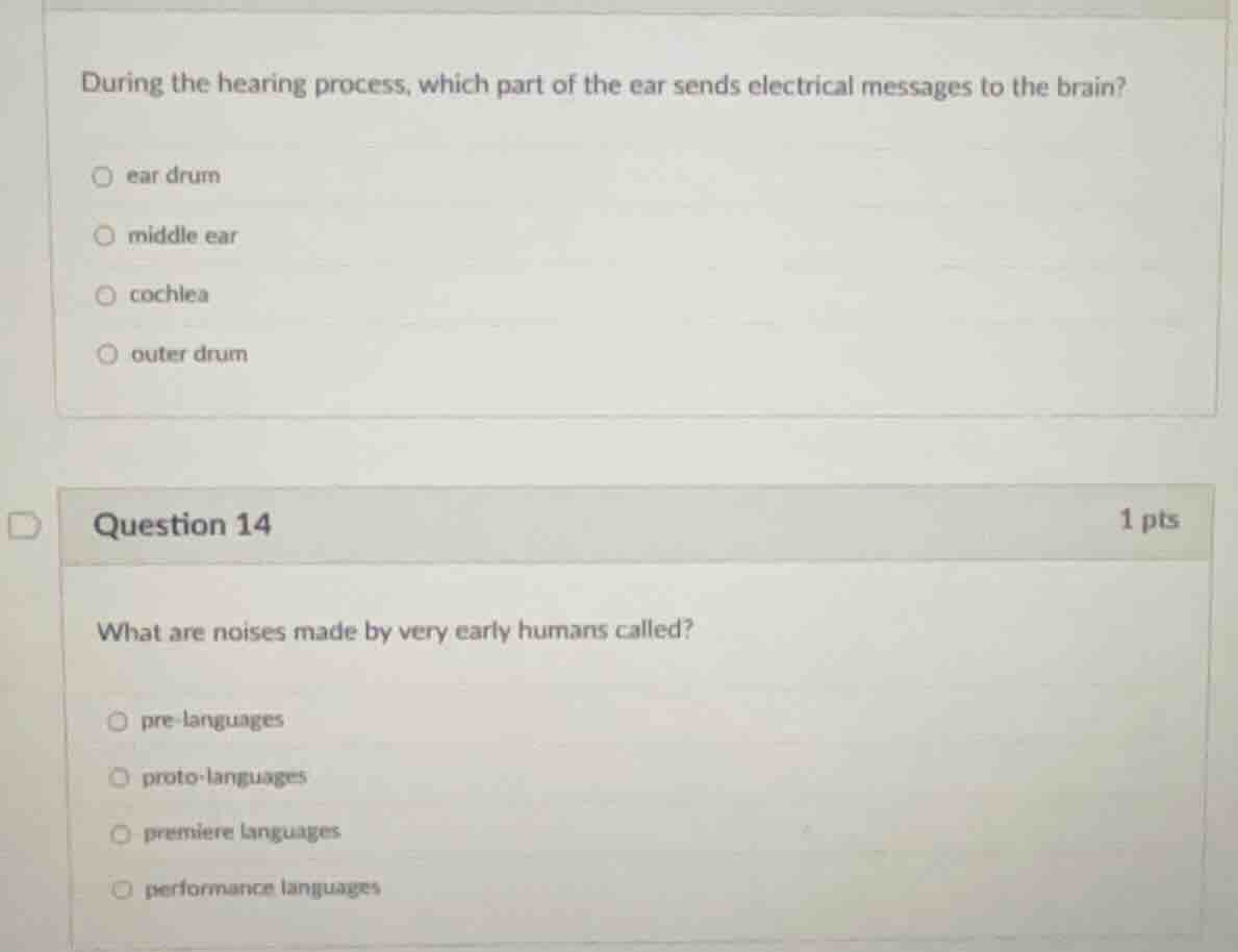 during the hearing process, which part of the ear sends electrical mess…