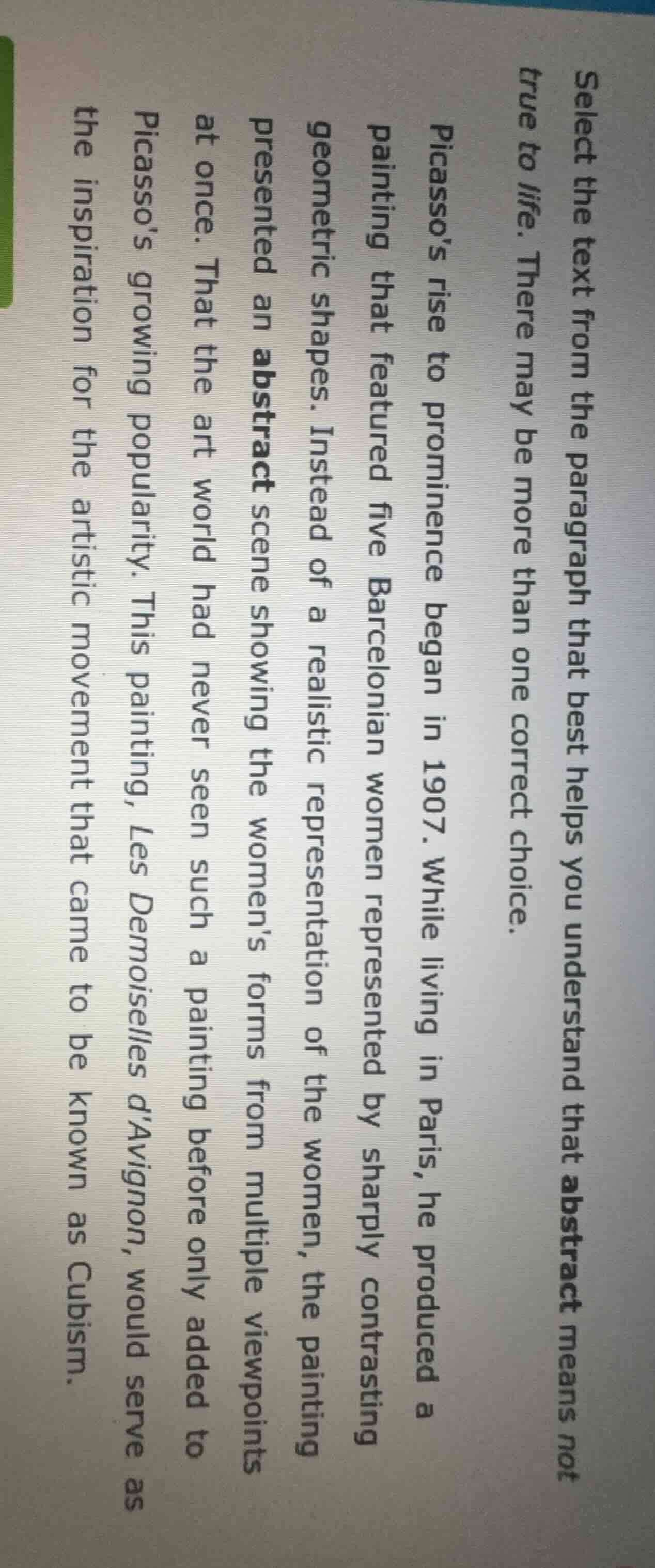 select the text from the paragraph that helps you understand that abstr…