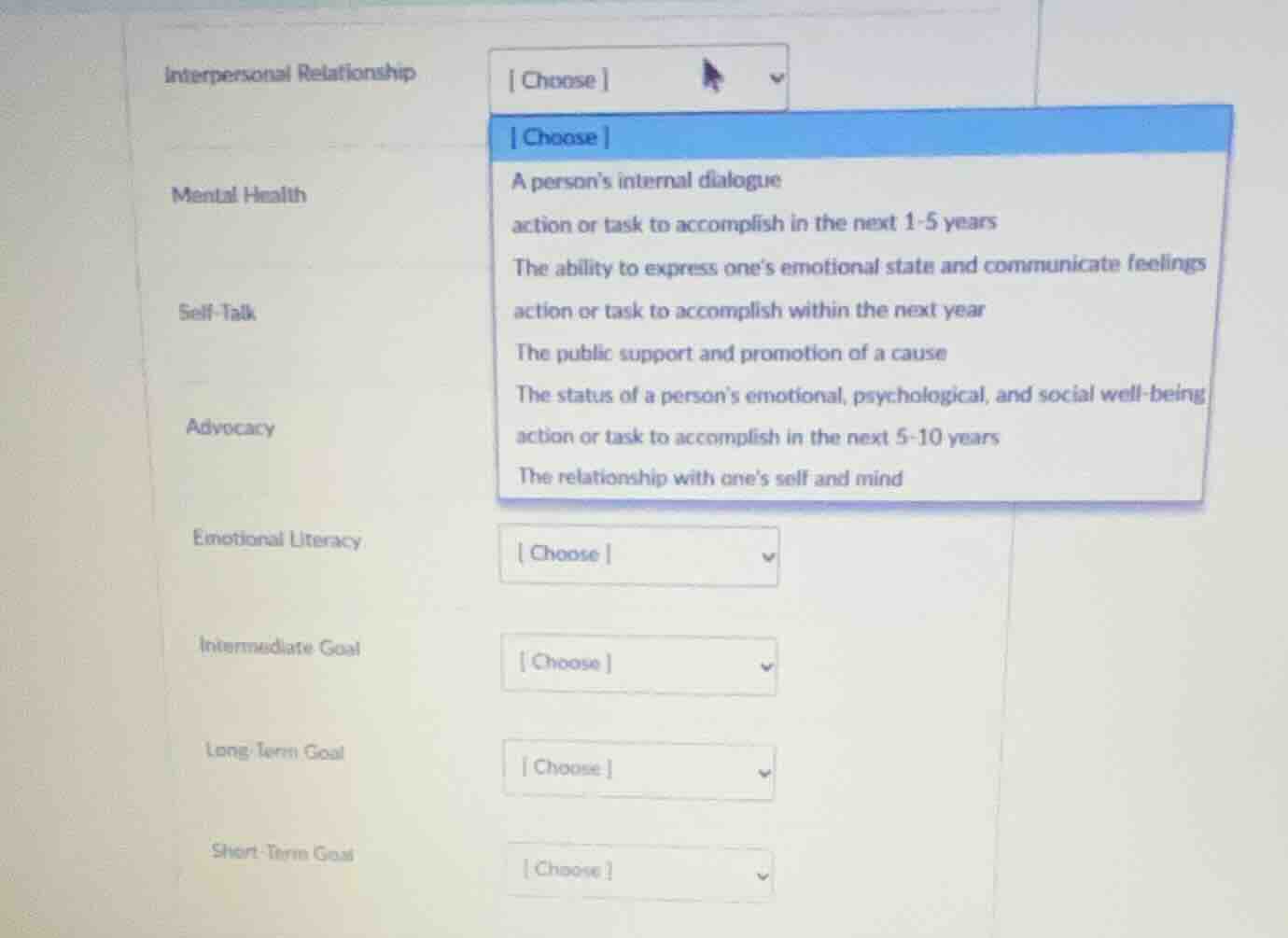 interpersonal relationship mental health self - talk advocacy emotional…