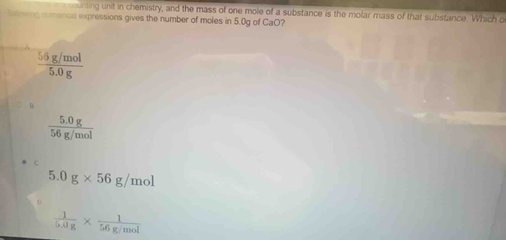 counting unit in chemistry, and the mass of one mole of a substance is …
