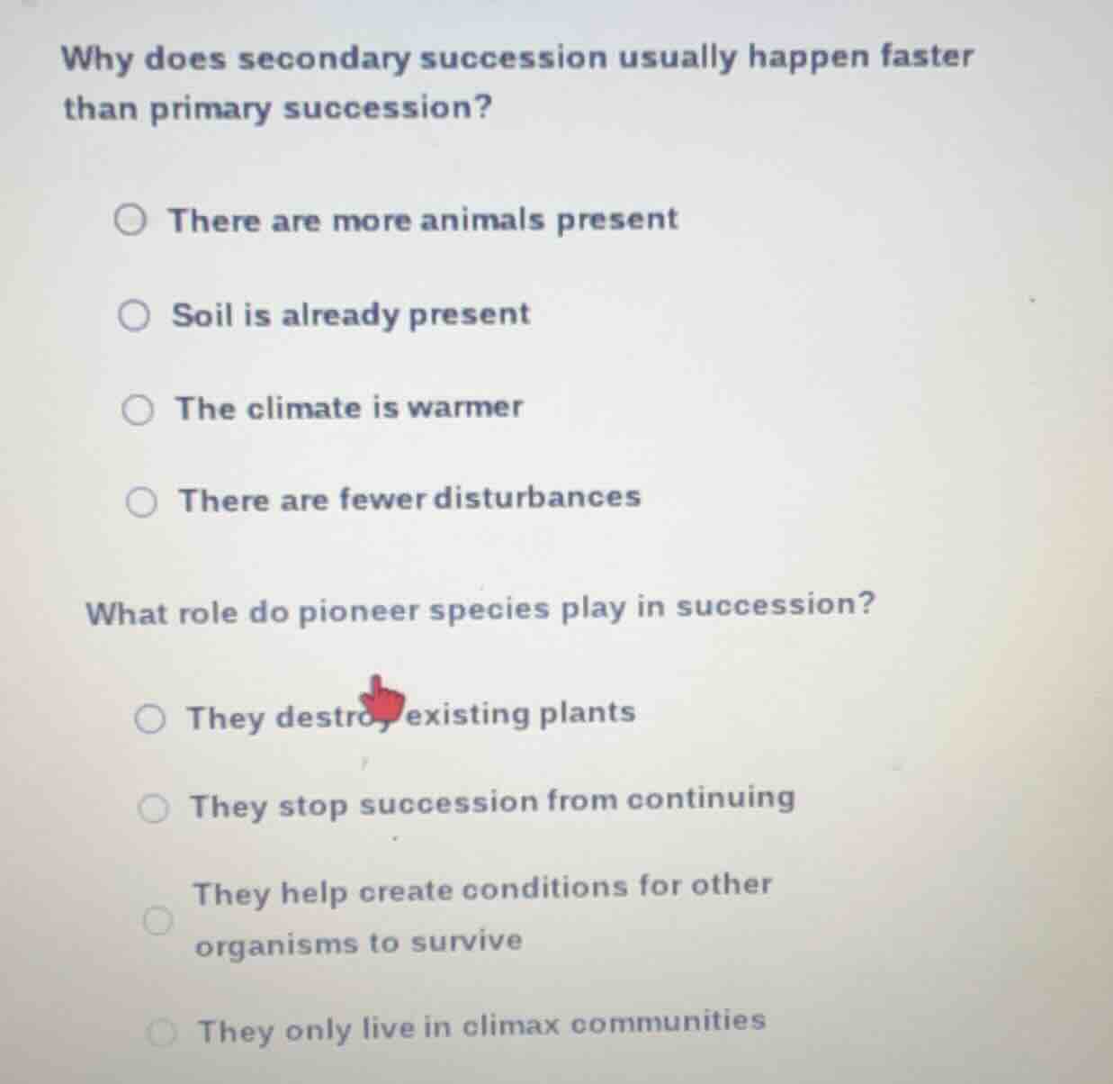 why does secondary succession usually happen faster than primary succes…
