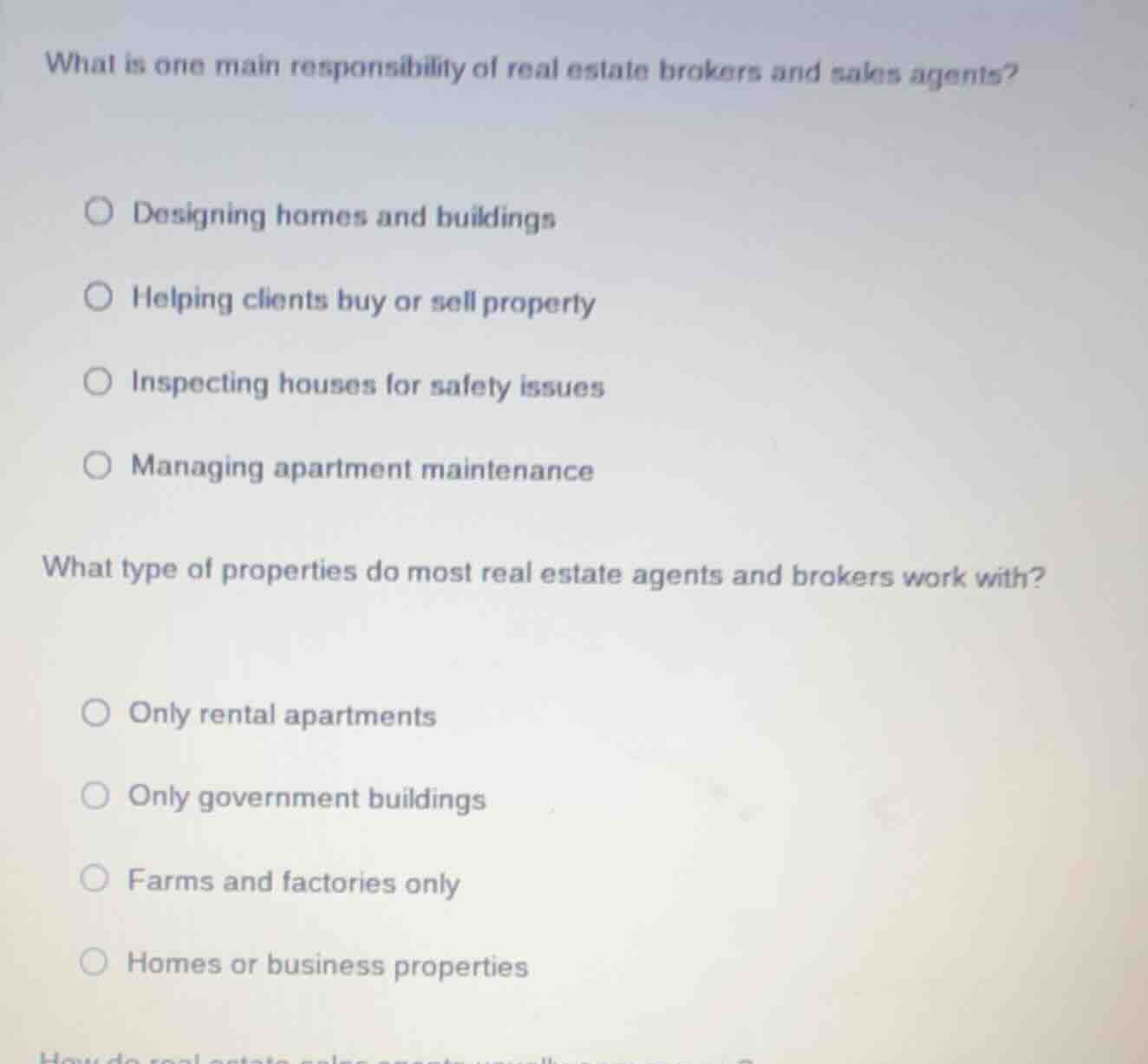 what is one main responsibility of real estate brokers and sales agents…