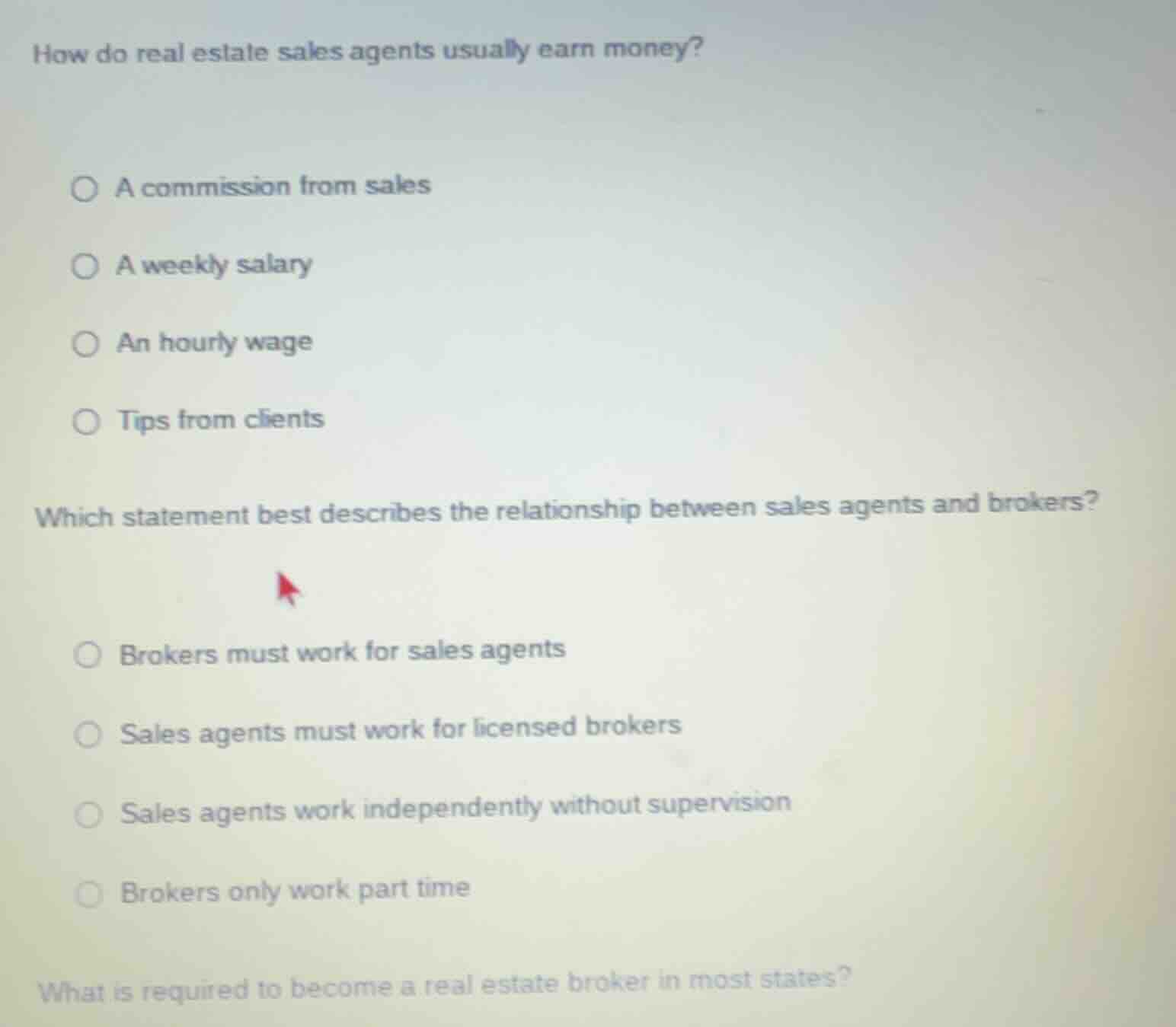 how do real estate sales agents usually earn money? a commission from s…