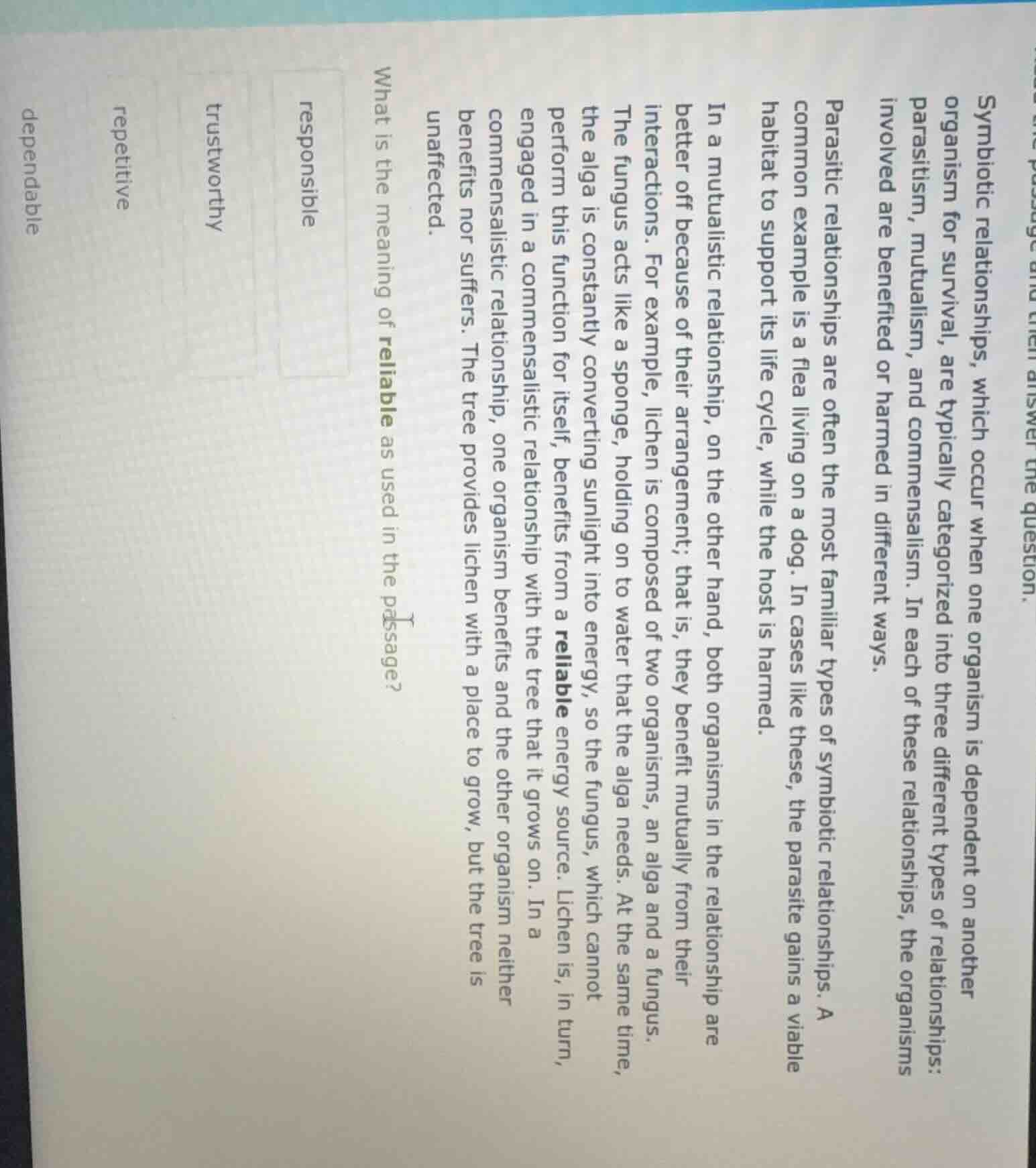 symbiotic relationships, which occur when one organism is dependent on …