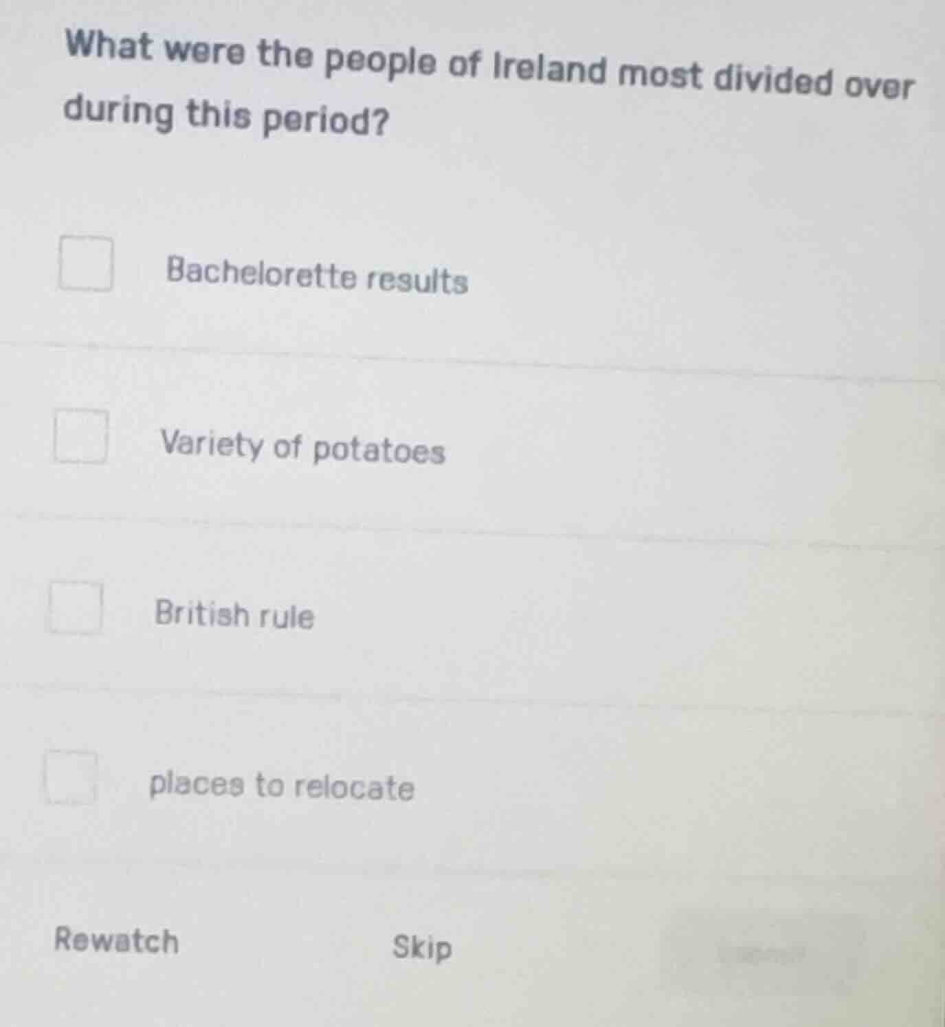 what were the people of ireland most divided over during this period? b…