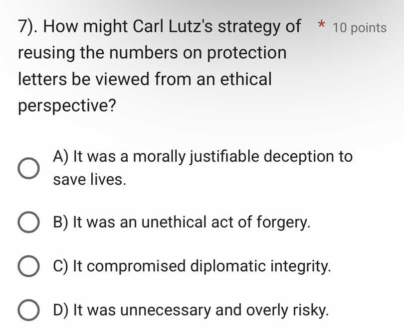 7). how might carl lutzs strategy of reusing the numbers on protection …