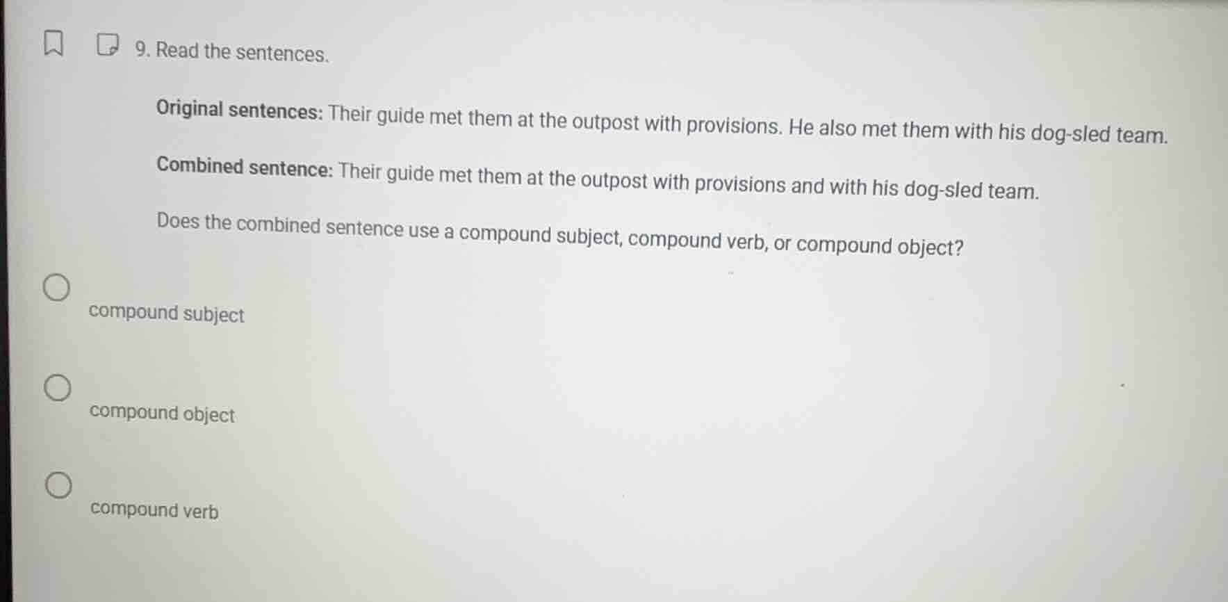 9. read the sentences. original sentences: their guide met them at the …