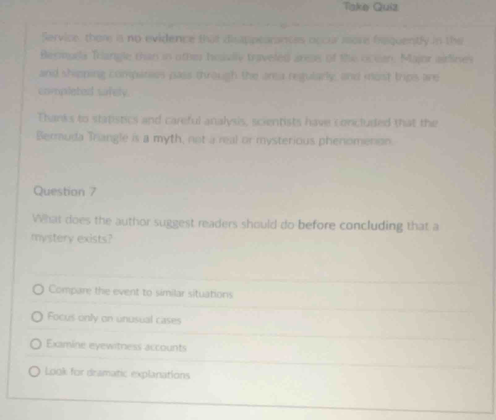 take quiz service, there is no evidence that disappearances occur more …