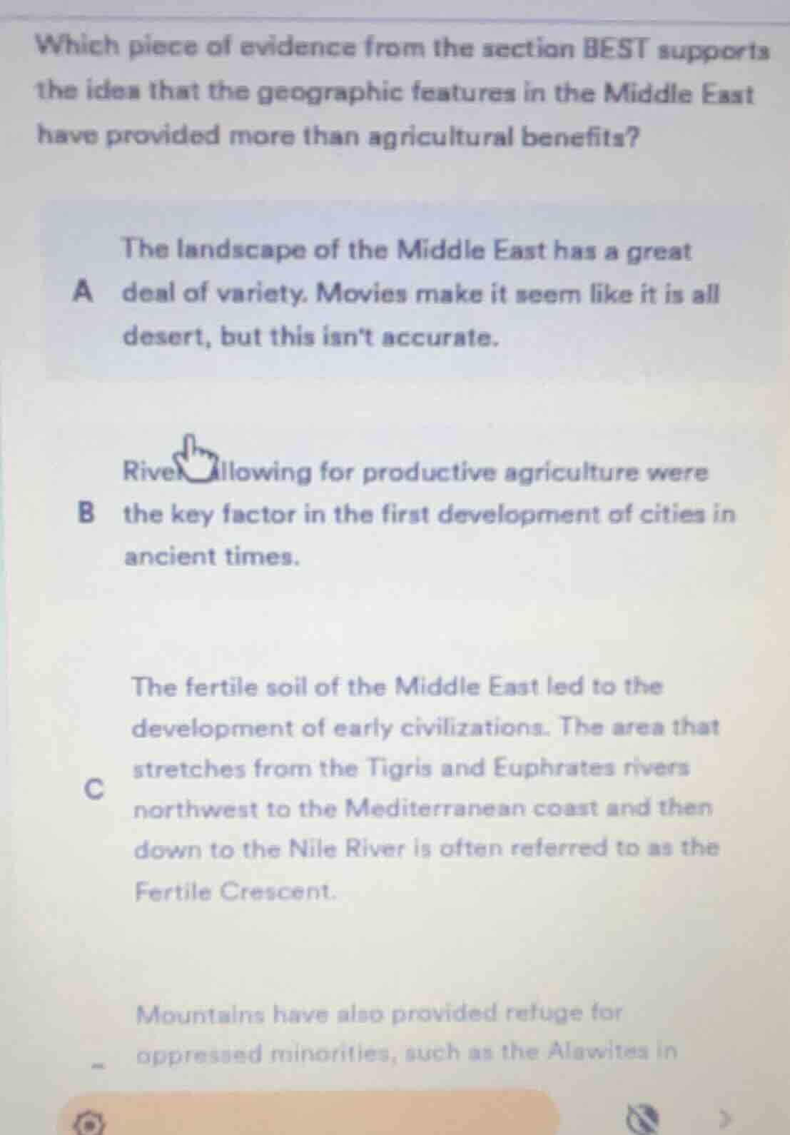 which piece of evidence from the section best supports the idea that th…