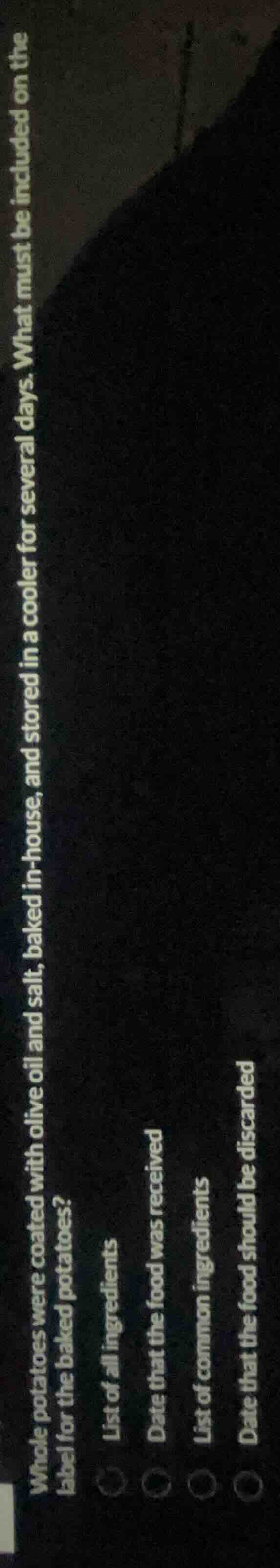 whole potatoes were coated with olive oil and salt, baked in - house, a…