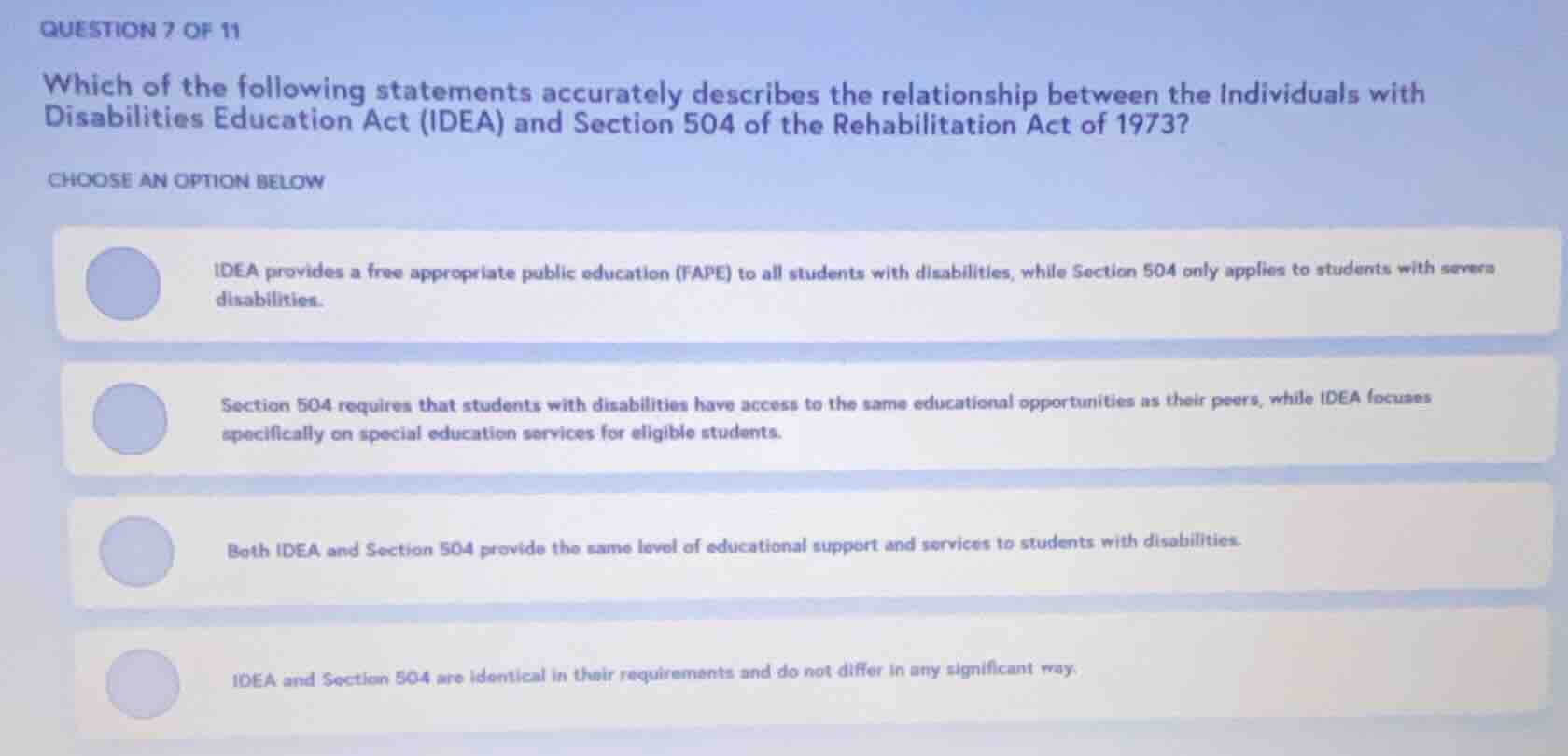 question 7 of 11 which of the following statements accurately describes…