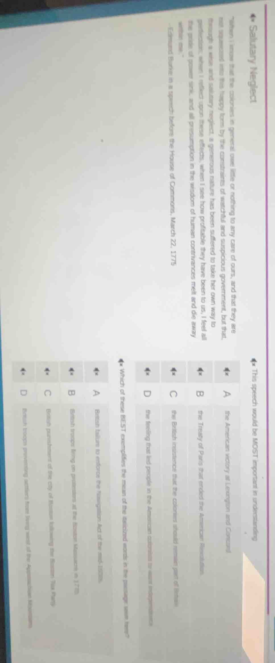 salutary neglect “when i know that the colonies in general are like or …