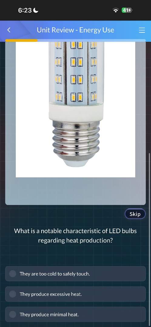 what is a notable characteristic of led bulbs regarding heat production…