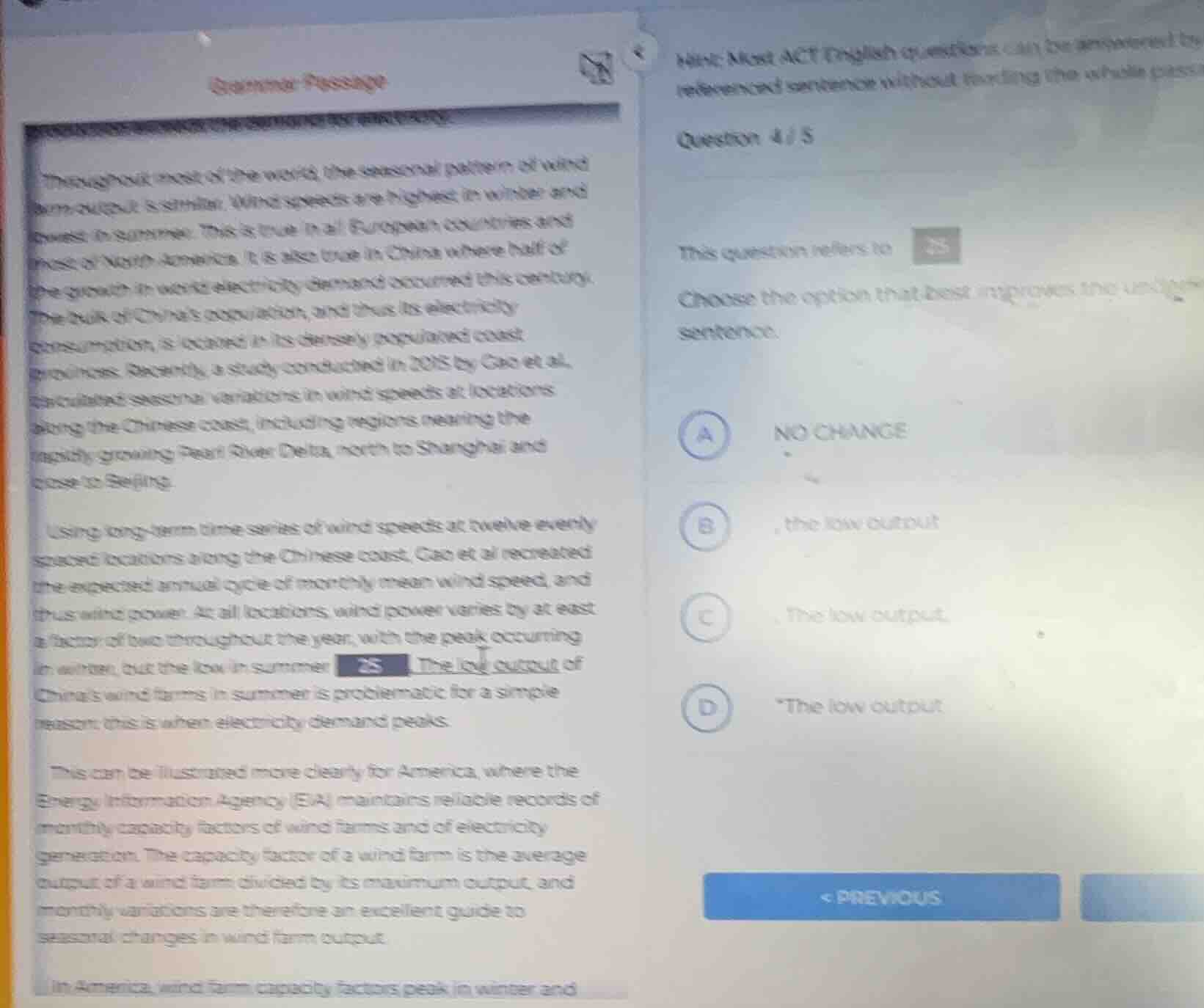 grammar passage throughout most of the world, the seasonal pattern of w…
