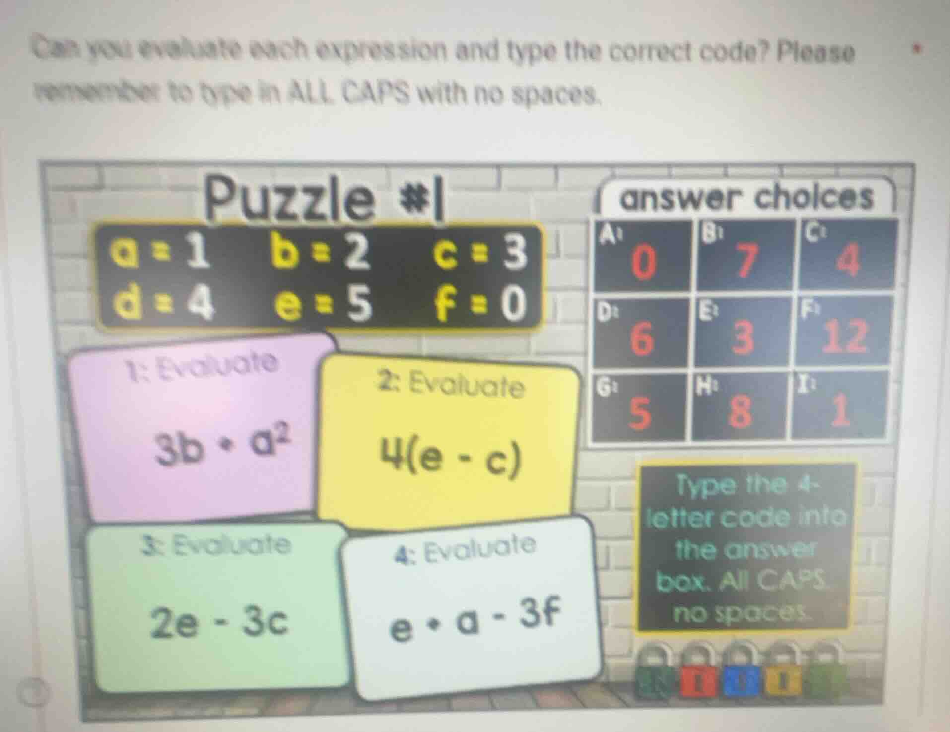 can you evaluate each expression and type the correct code? please reme…
